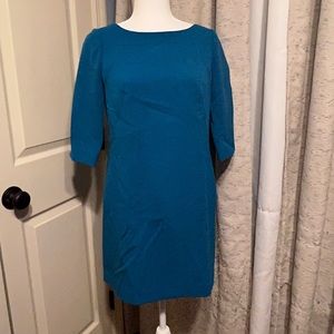 Deep aqua color work dress